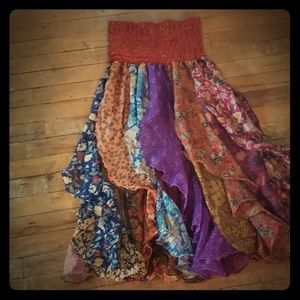 Ruffled halter top dress